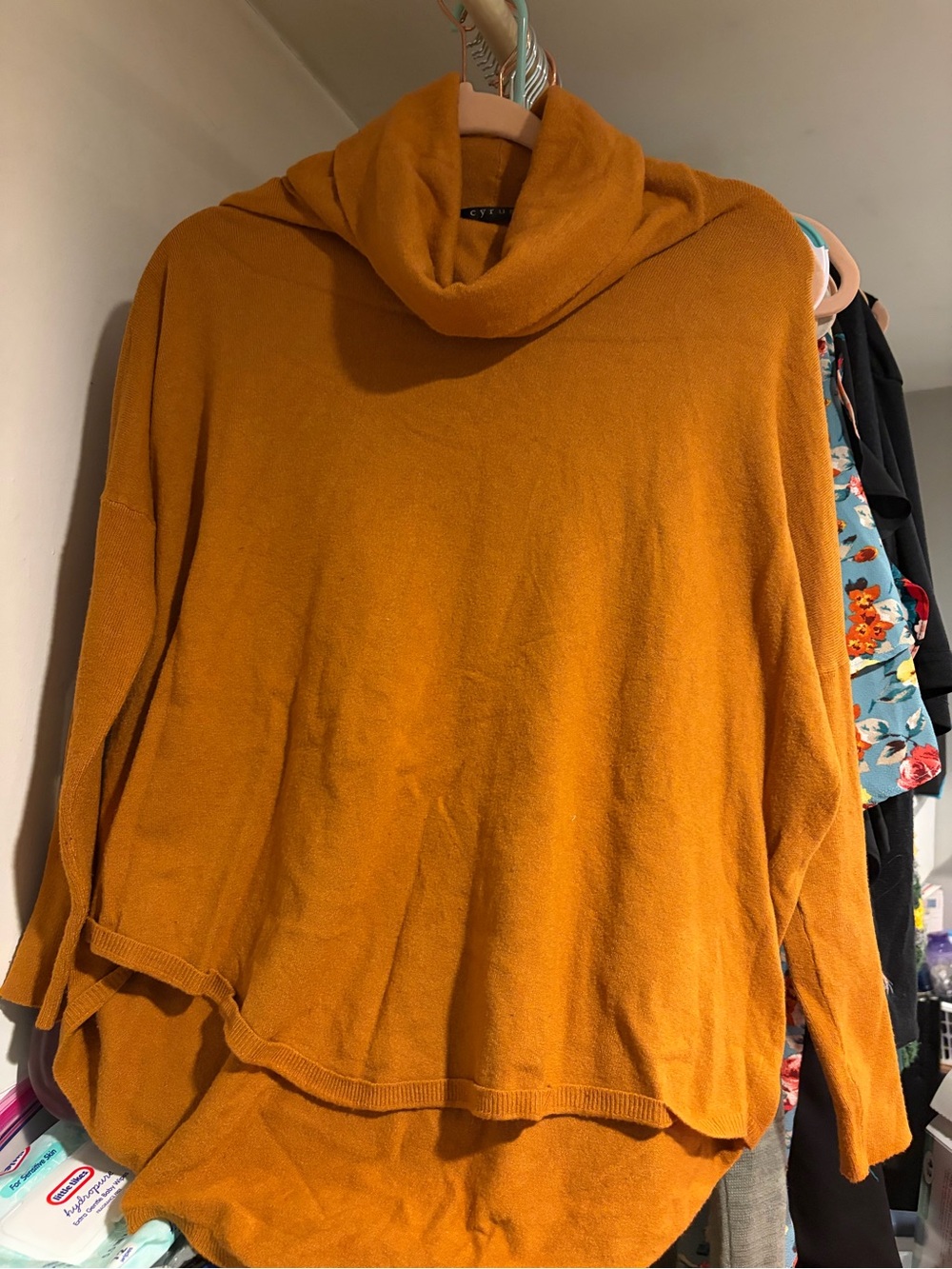 Cyrus Cozy Cowlneck Sweater in Mustard
